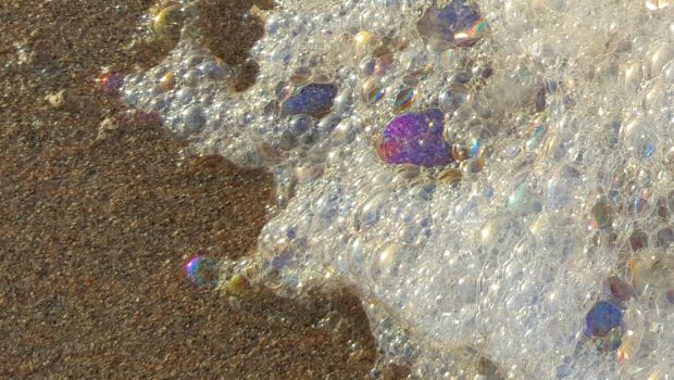 Close-up of sea foam